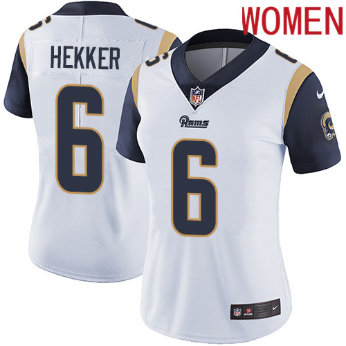 2019 Women Los Angeles Rams #6 Hekker white Nike Vapor Untouchable Limited NFL Jersey